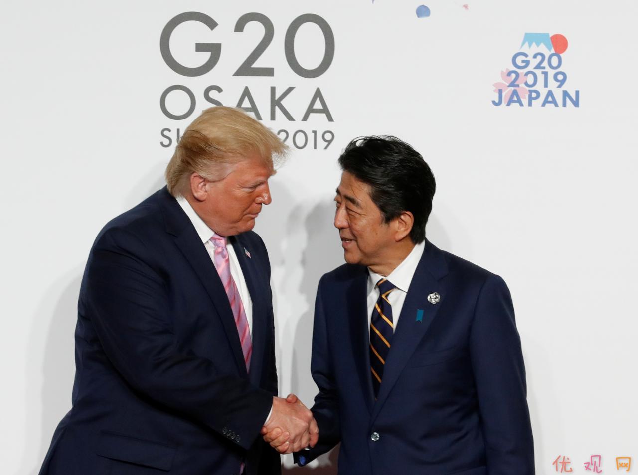 ▲▼川普到大阪参加G20，与安倍晋三会谈。（图／路透）